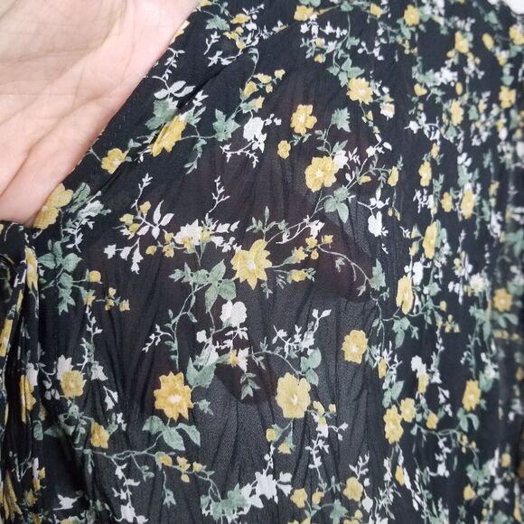 Anthropologie Muche & Muchette Black Floral High Low Blouson Maxi Dress OSFM - Picture 7 of 14